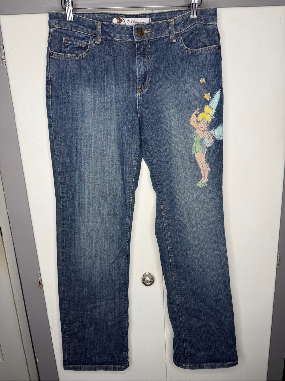 Disney Womens Tinkerbell Straight Leg Jean Size 10 Vintage Y2K Fairy